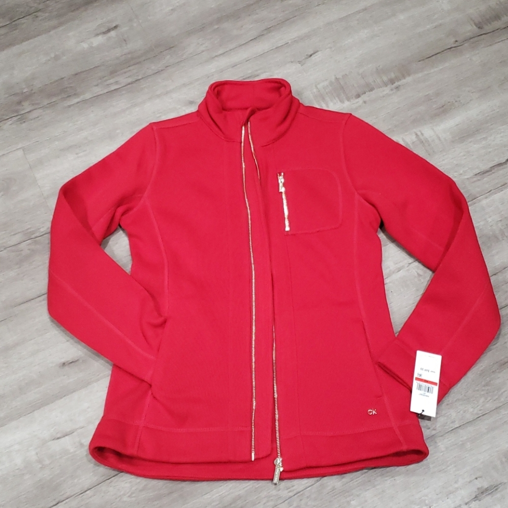 Calvin Klein Women’s Performance Zip Up Red Jacket